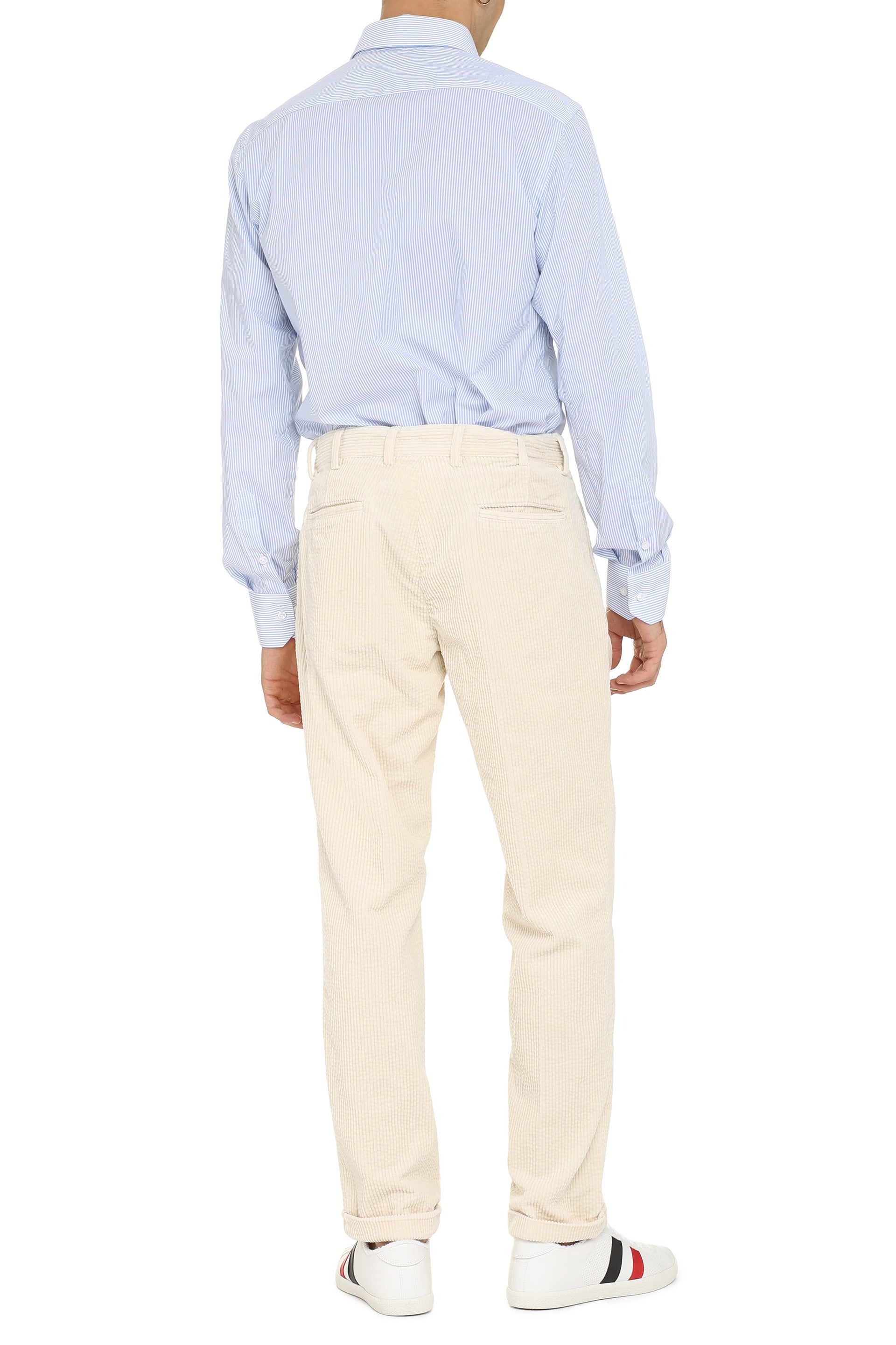 THE (ALPHABET) Stylish Striped Cotton Shirt - Rounded Hem