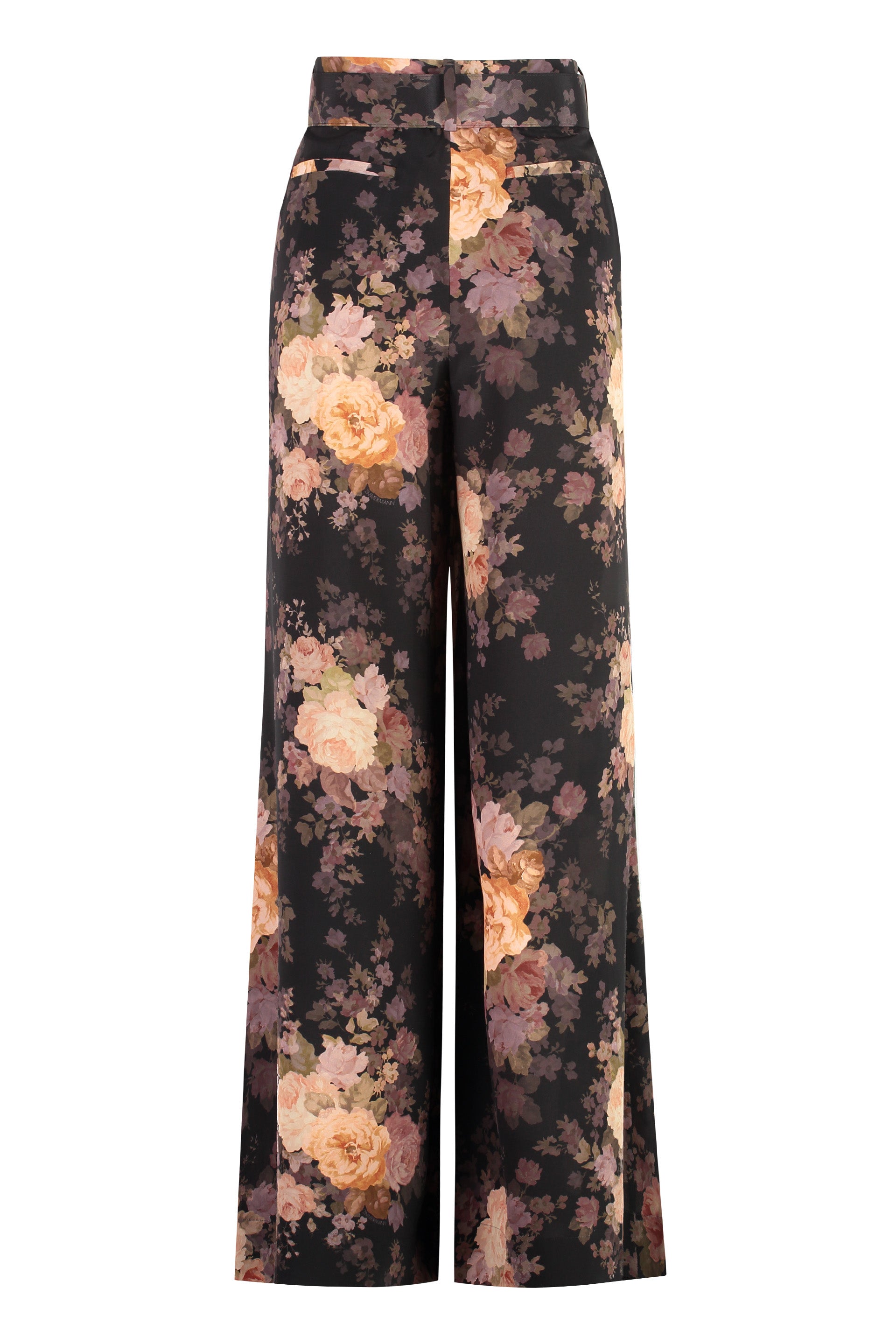 ZIMMERMANN Elegant Illustration Tuck Silk Trousers 0P-4