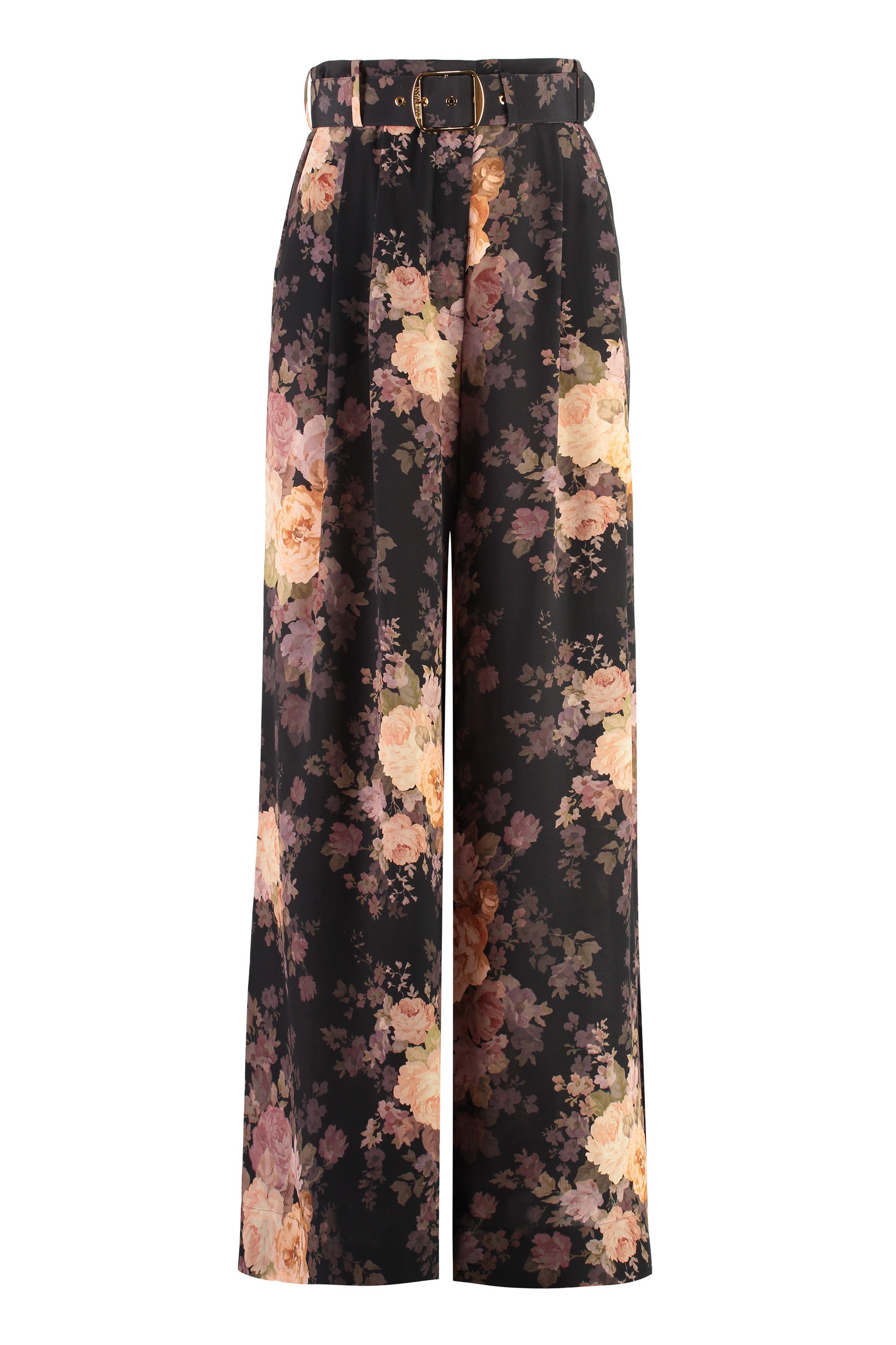 ZIMMERMANN Elegant Illustration Tuck Silk Trousers 0P-4