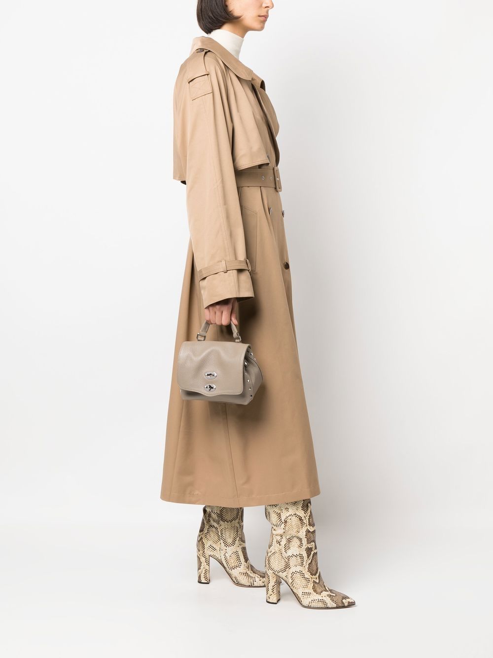 ZANELLATO Mini Pebbled Leather Handbag with Adjustable Shoulder Strap