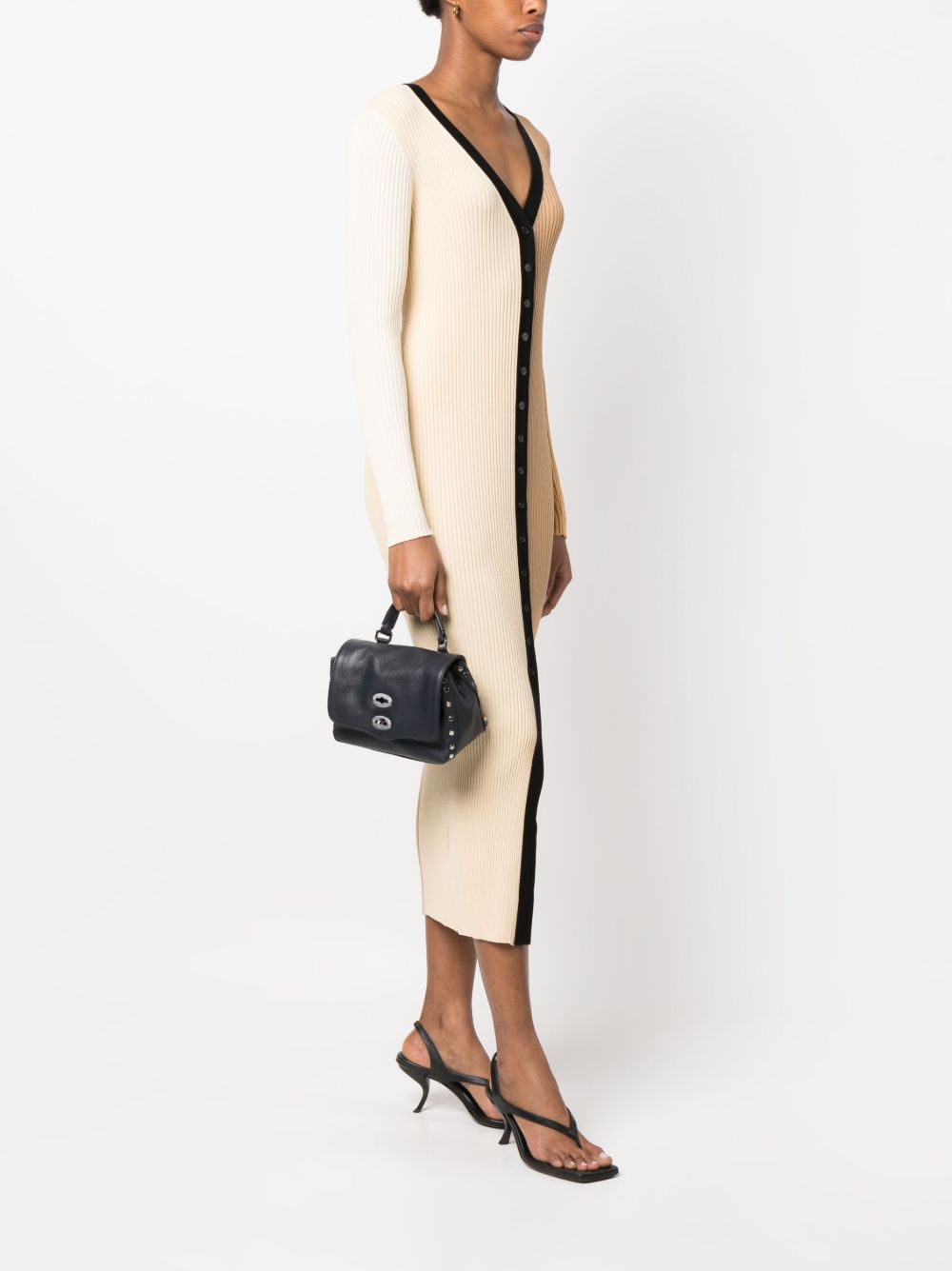 ZANELLATO Mini Leather Handbag with Stud Embellishment