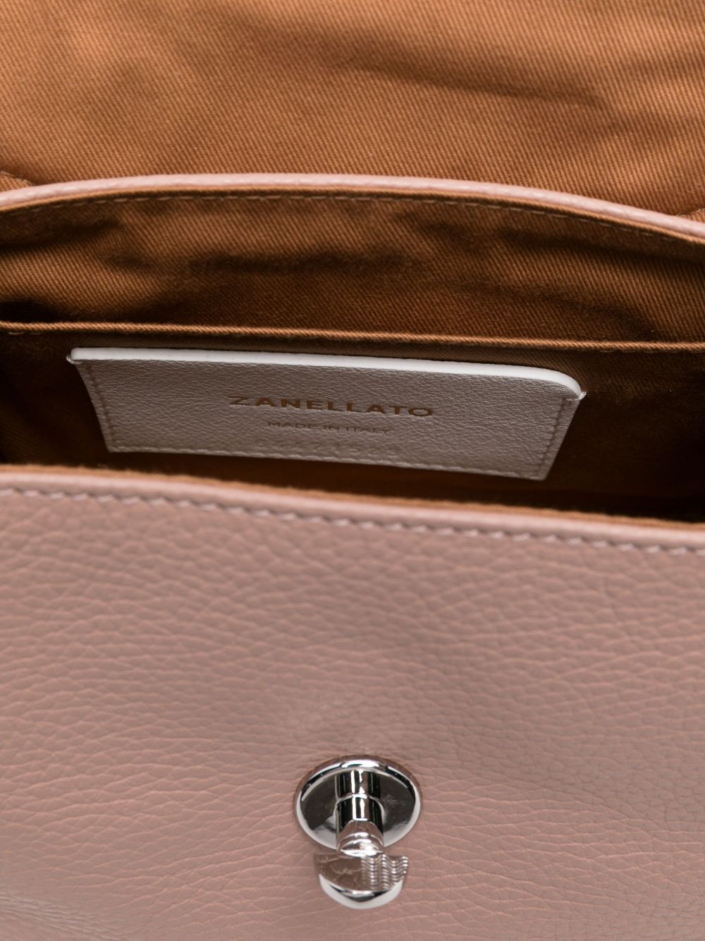 ZANELLATO Mini Leather Handbag with Double Twist-Lock Closure