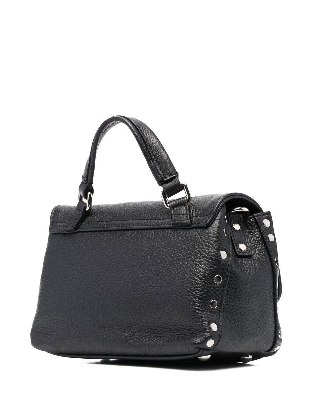 ZANELLATO Mini Leather Handbag with Foldover Top and Twist-Lock Closure