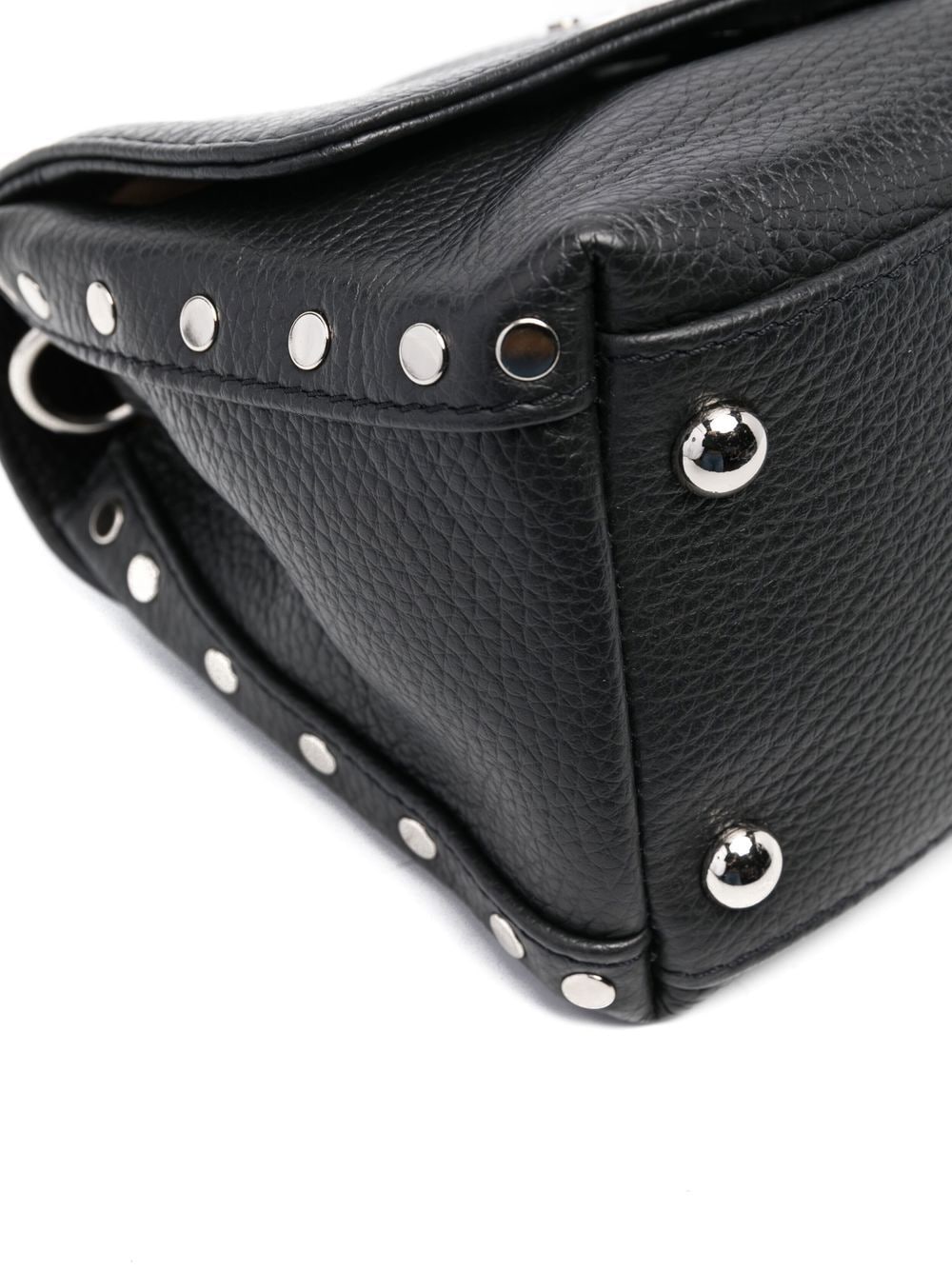 ZANELLATO Mini Leather Handbag with Foldover Top and Twist-Lock Closure