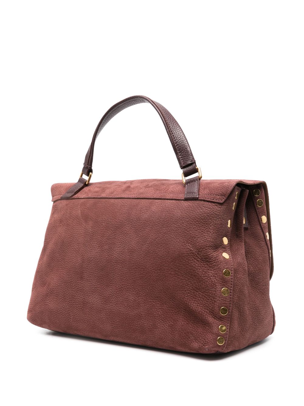 ZANELLATO Medium Suede Leather Handbag with Stud Embellishments