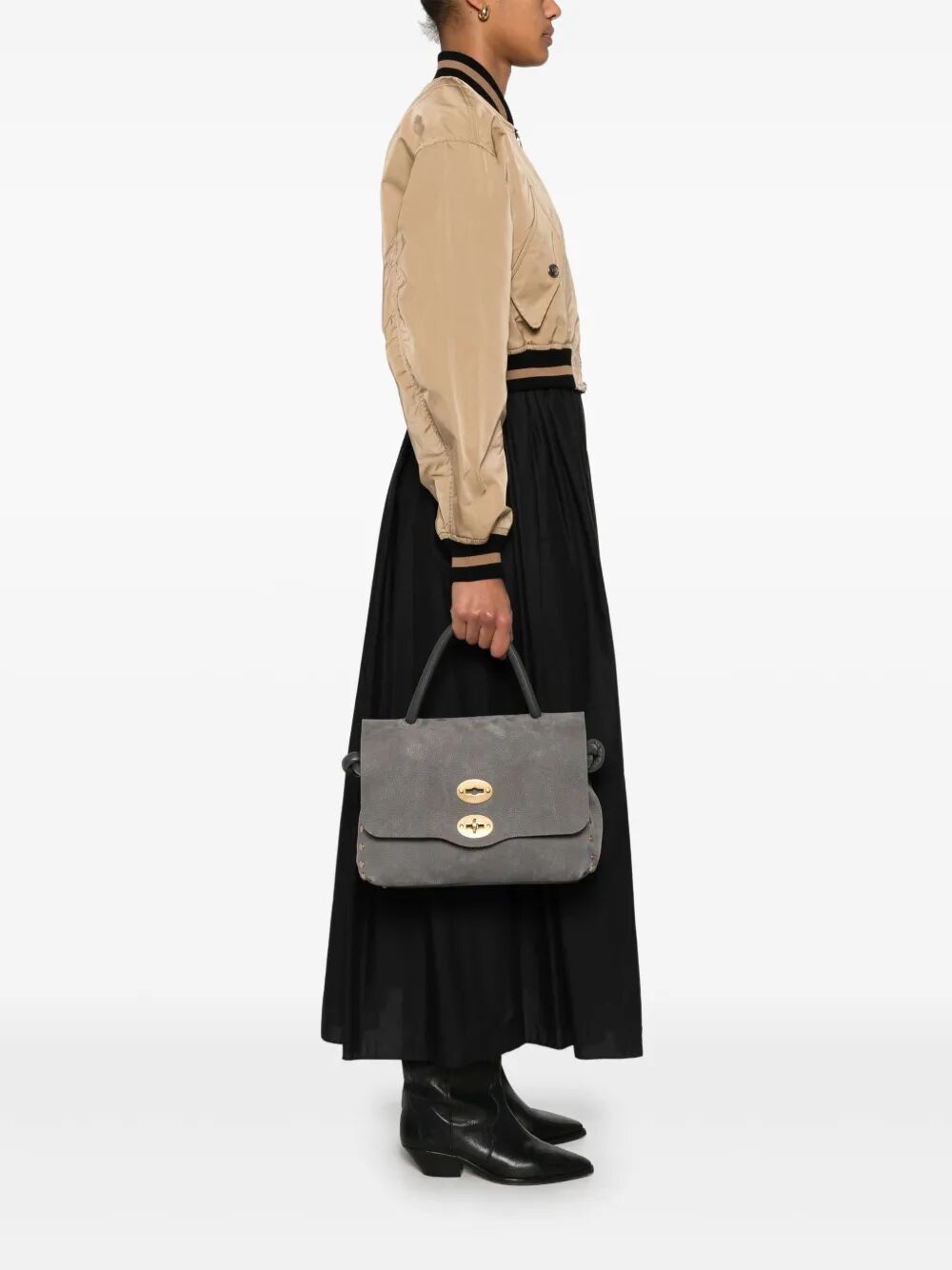 ZANELLATO Mini Suede Crossbody Handbag