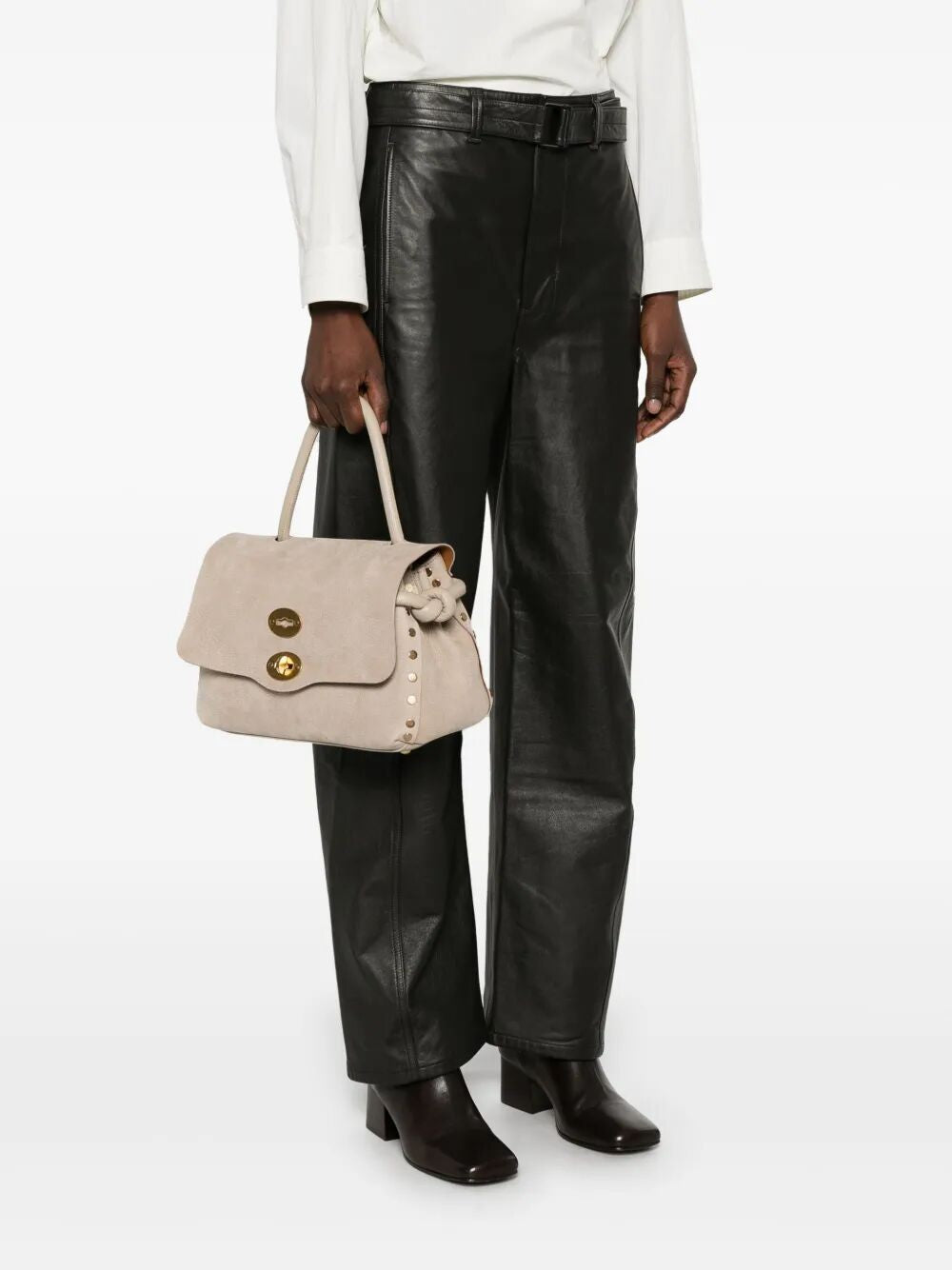 ZANELLATO Mini Suede Handheld Bag