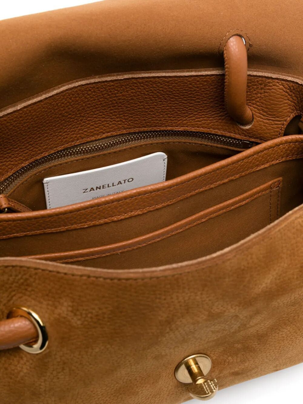 ZANELLATO Postman Mini Suede Handbag