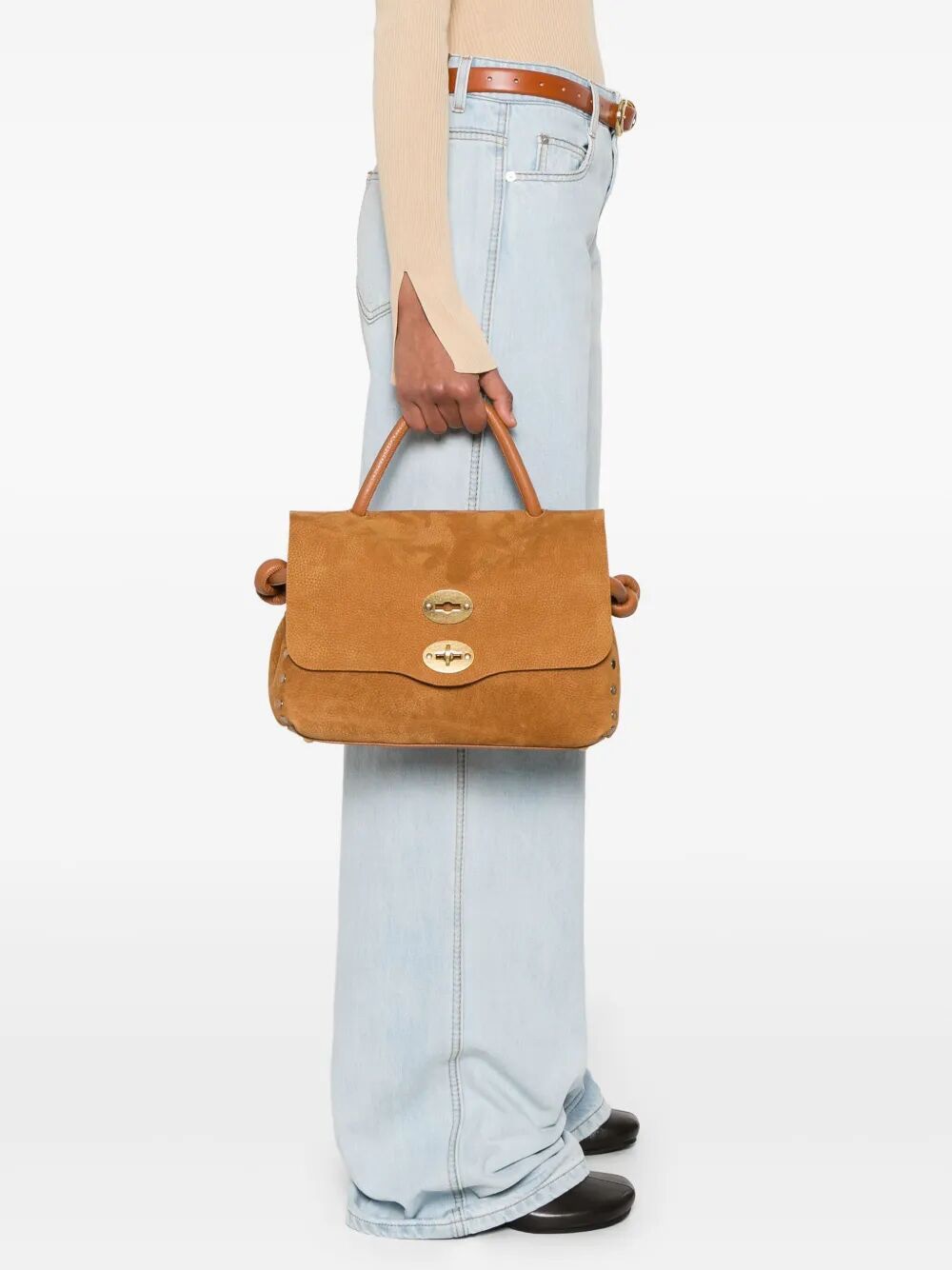 ZANELLATO Postman Mini Suede Handbag