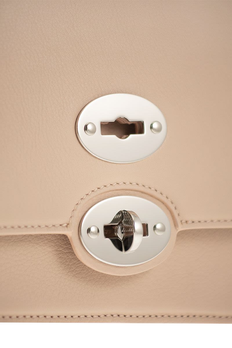 ZANELLATO Minimalist Square Handbag with Detachable Shoulder Strap - 22 x 15.5 x 7 cm