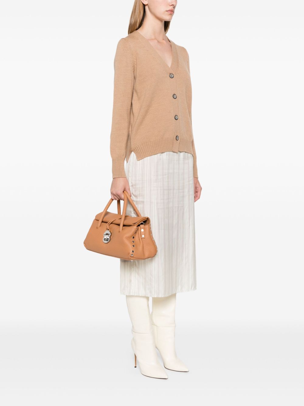 ZANELLATO Mini Leather Handbag with Stud Embellishments