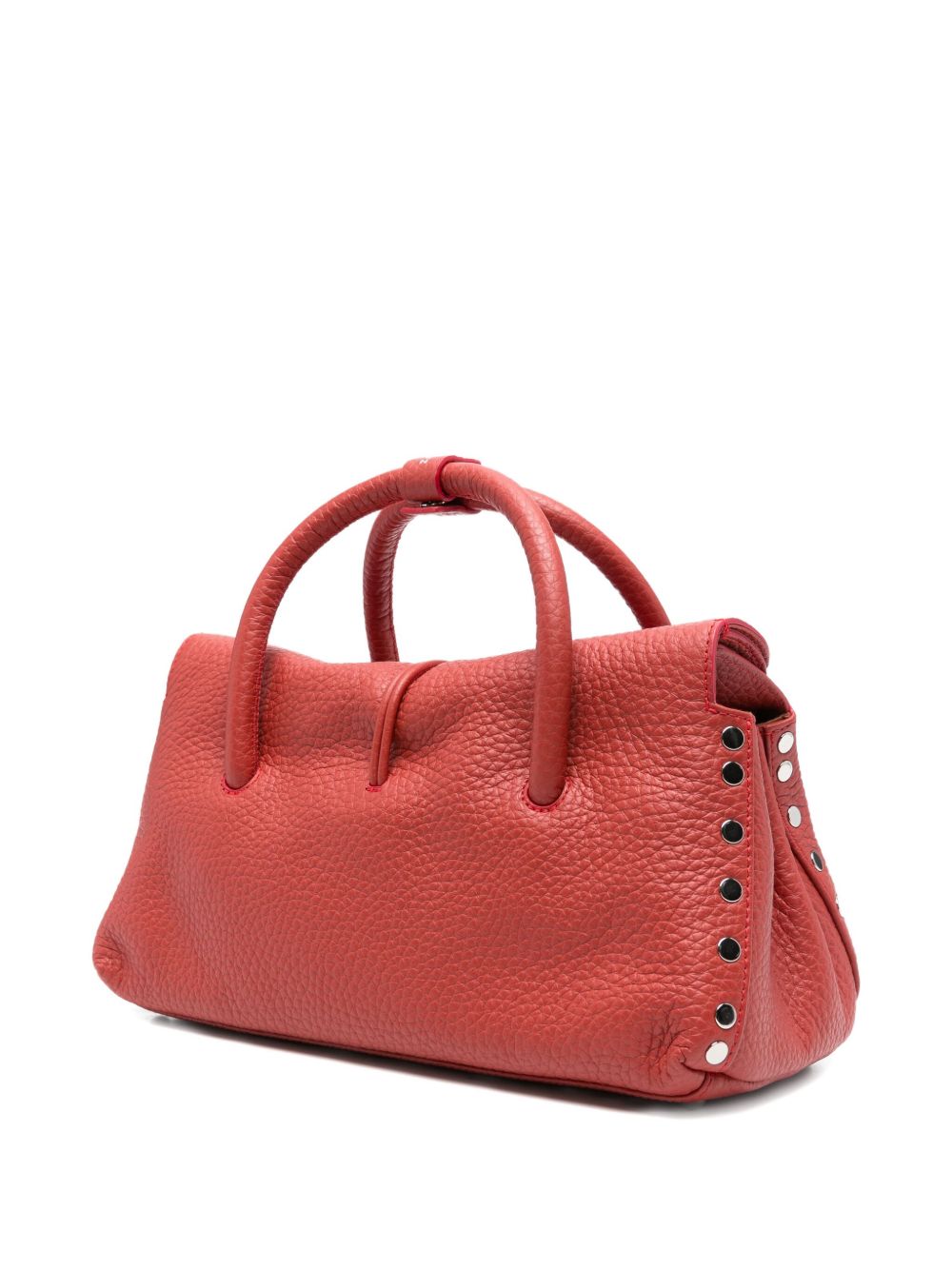 ZANELLATO Small Pebble Texture Leather Handbag with Studded Detailing
