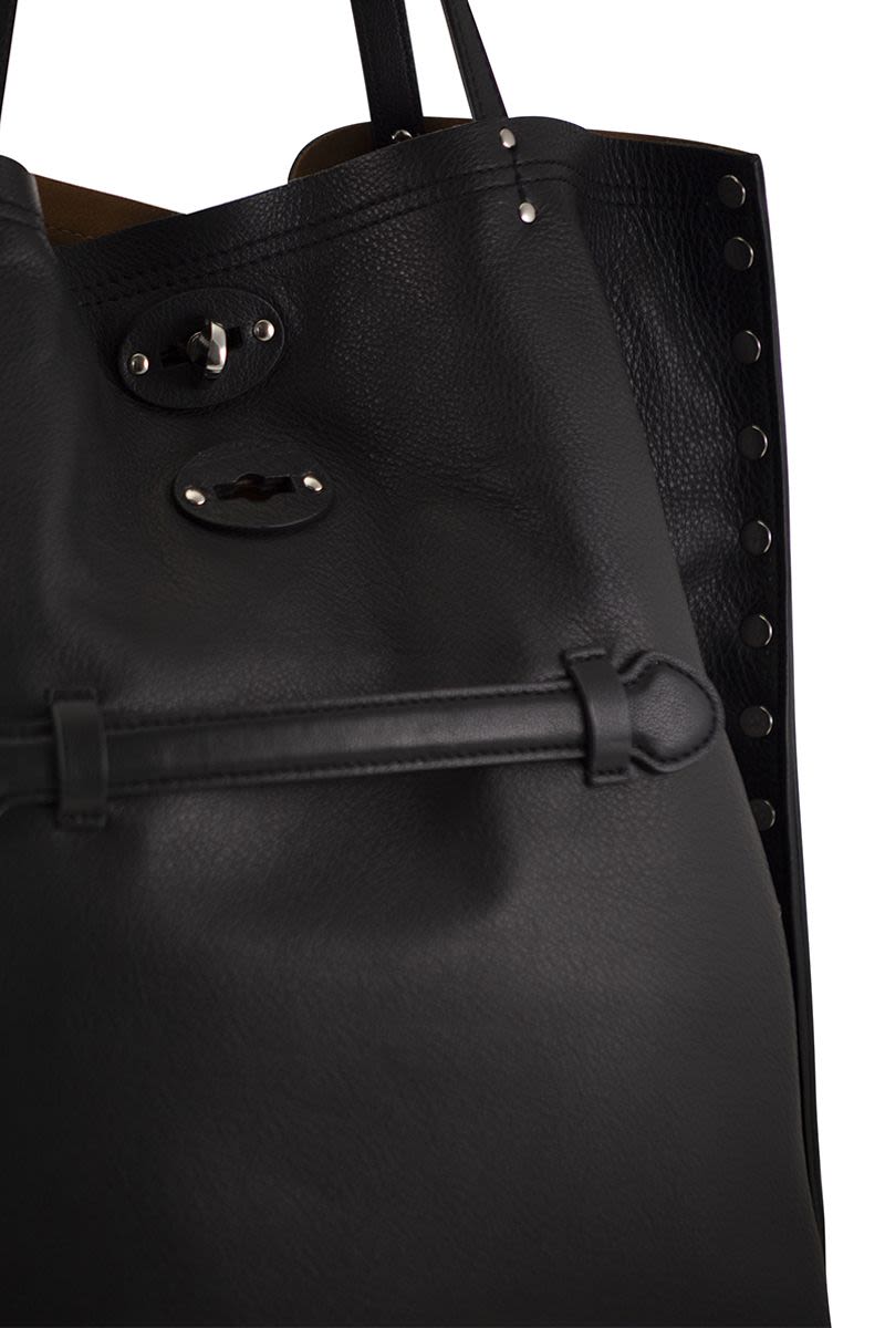 ZANELLATO Leather Handbag M - Transformable Tote for City Strolls