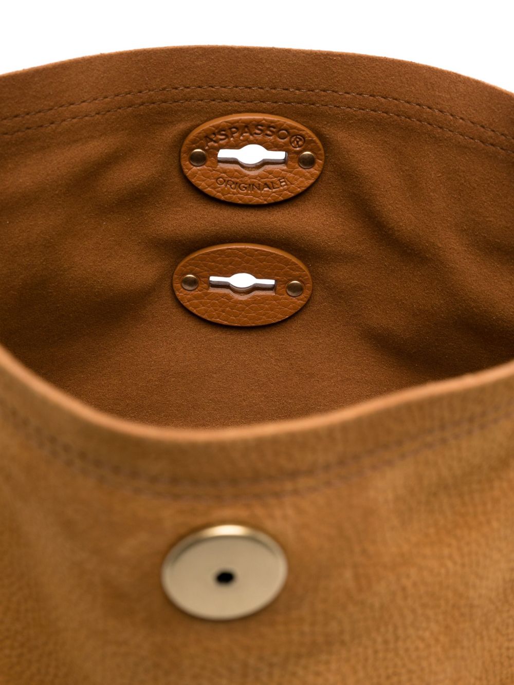 ZANELLATO Elegant Suede Leather Handbag with Top Handles and Stud Embellishments