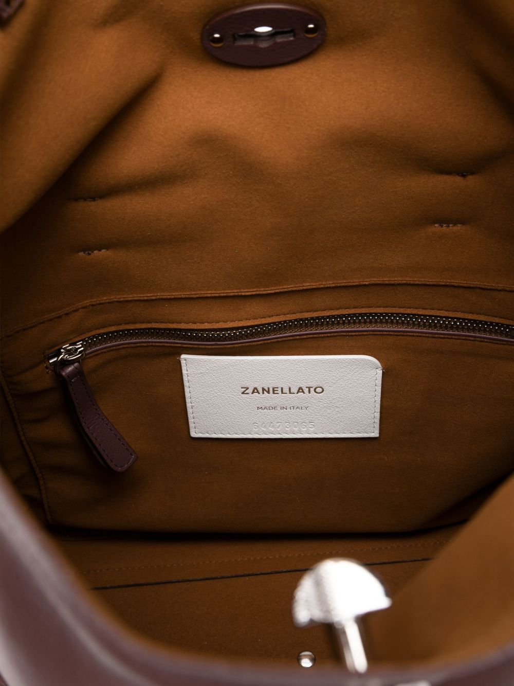 ZANELLATO Medium Leather Tote Handbag with Stud Embellishments