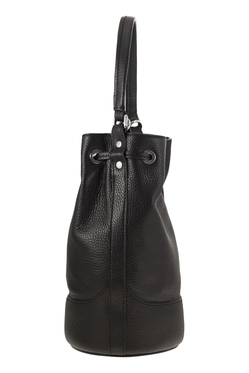 ZANELLATO Leather Bucket Handbag - W 28.5 x H 20 x D 15 CM