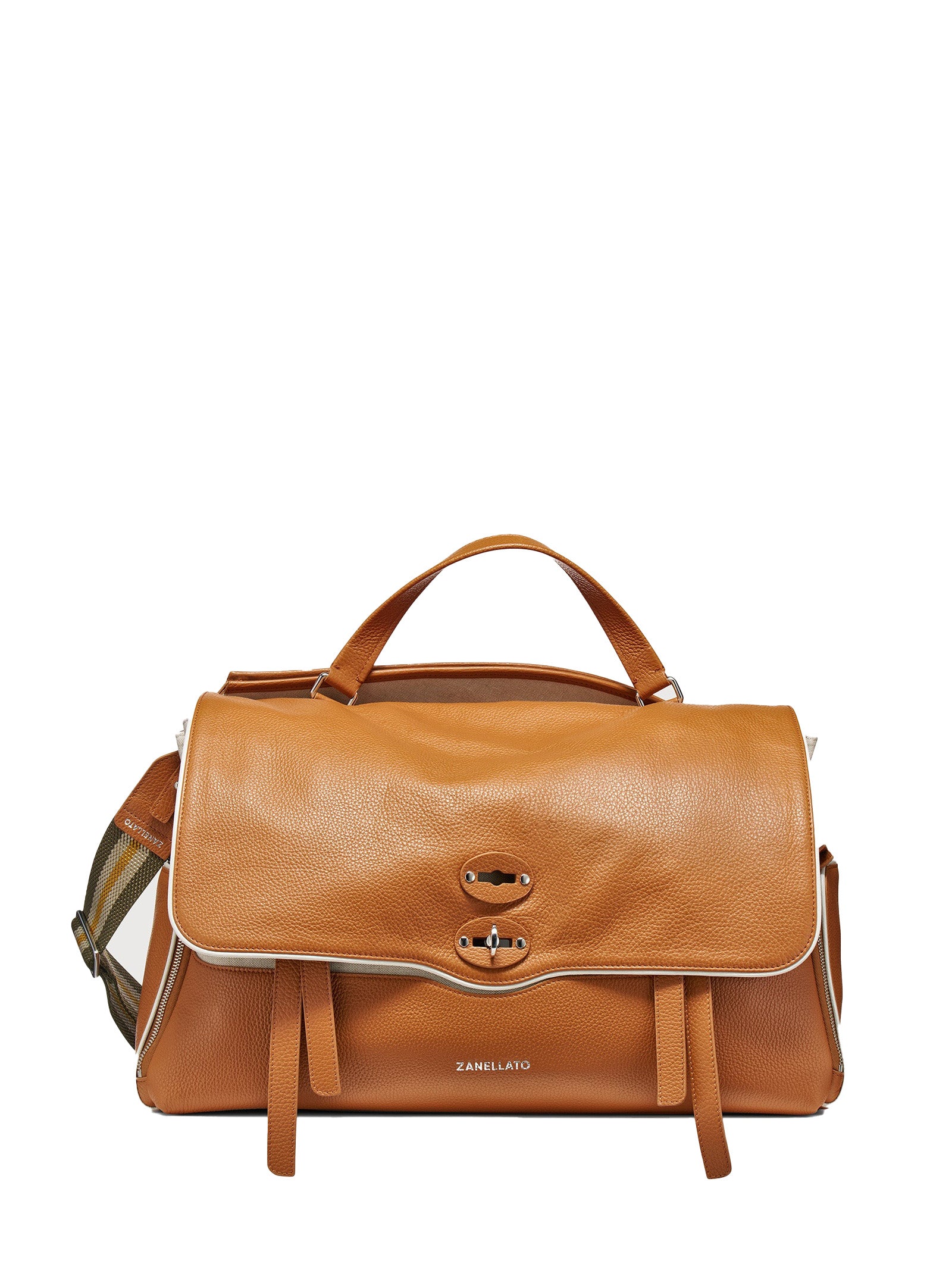 ZANELLATO Racquet Club XL Leather Messenger Handbag with Shoulder Strap