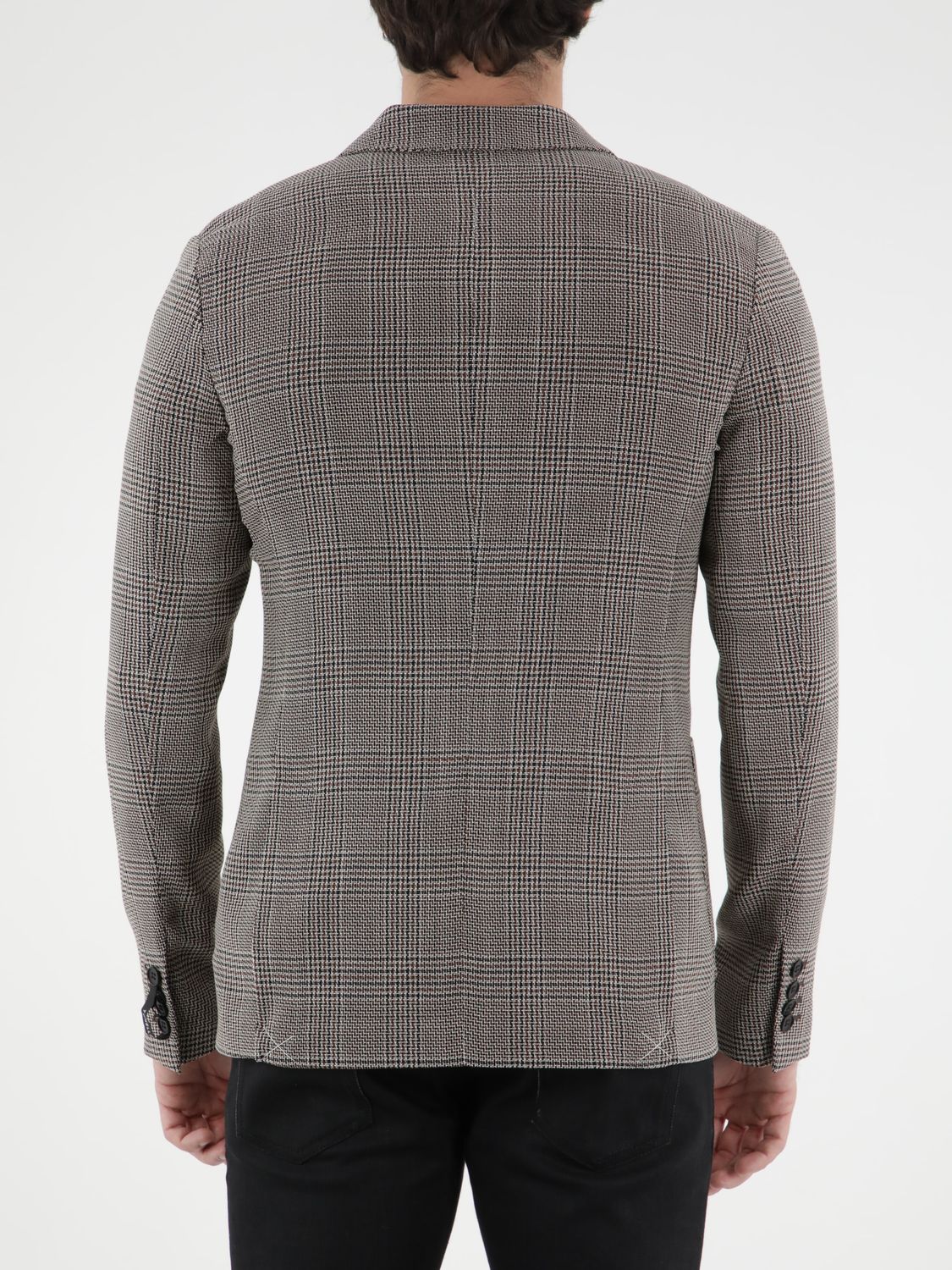 TONELLO Double-Breasted Glen Plaid Jacket (Size 50)