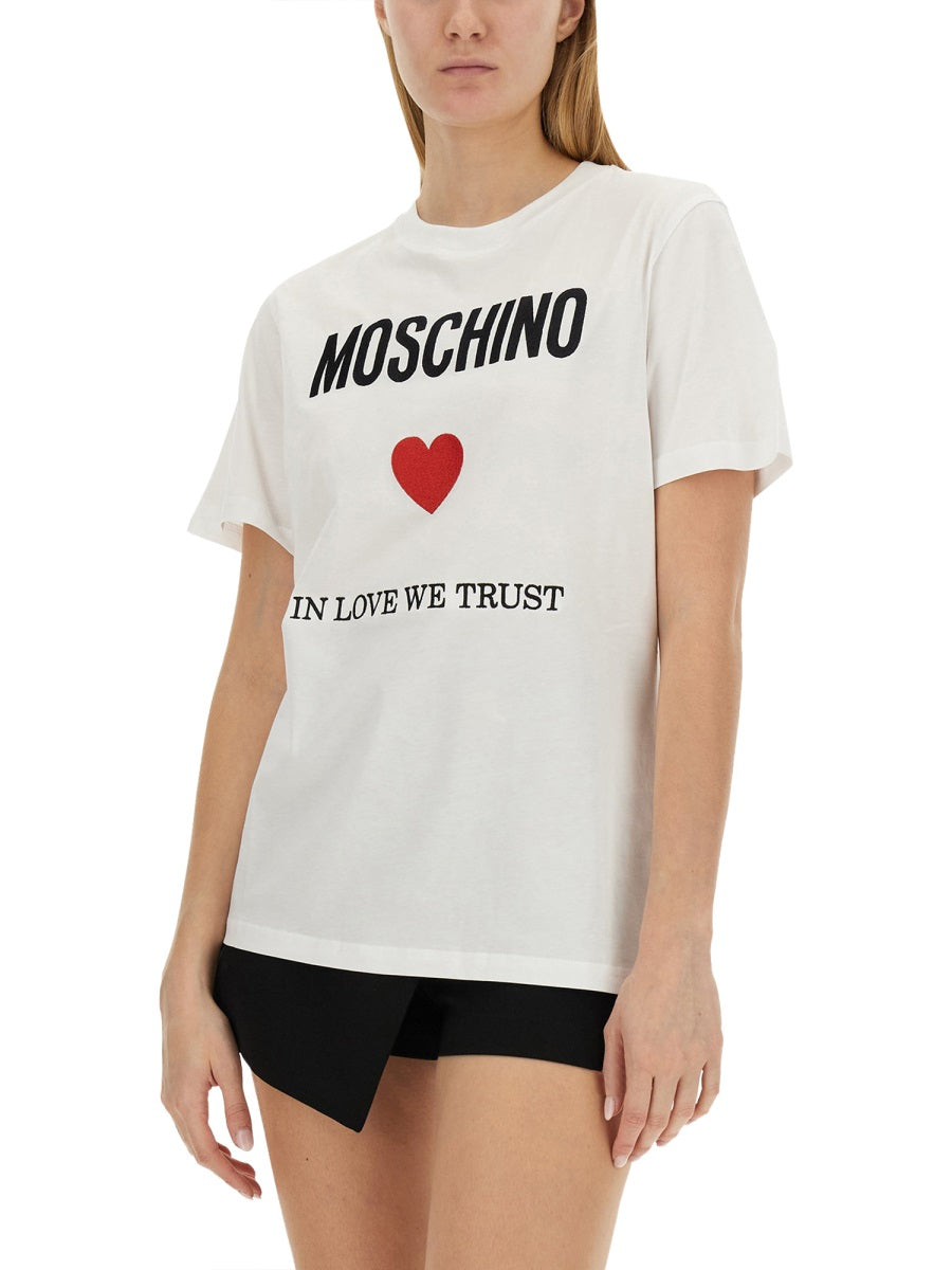 MOSCHINO COUTURE Regular Fit Logo T-Shirt for Women - Size 40 IT