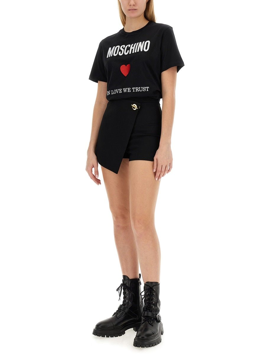 MOSCHINO COUTURE Logo Regular Fit T-Shirt - Size 40