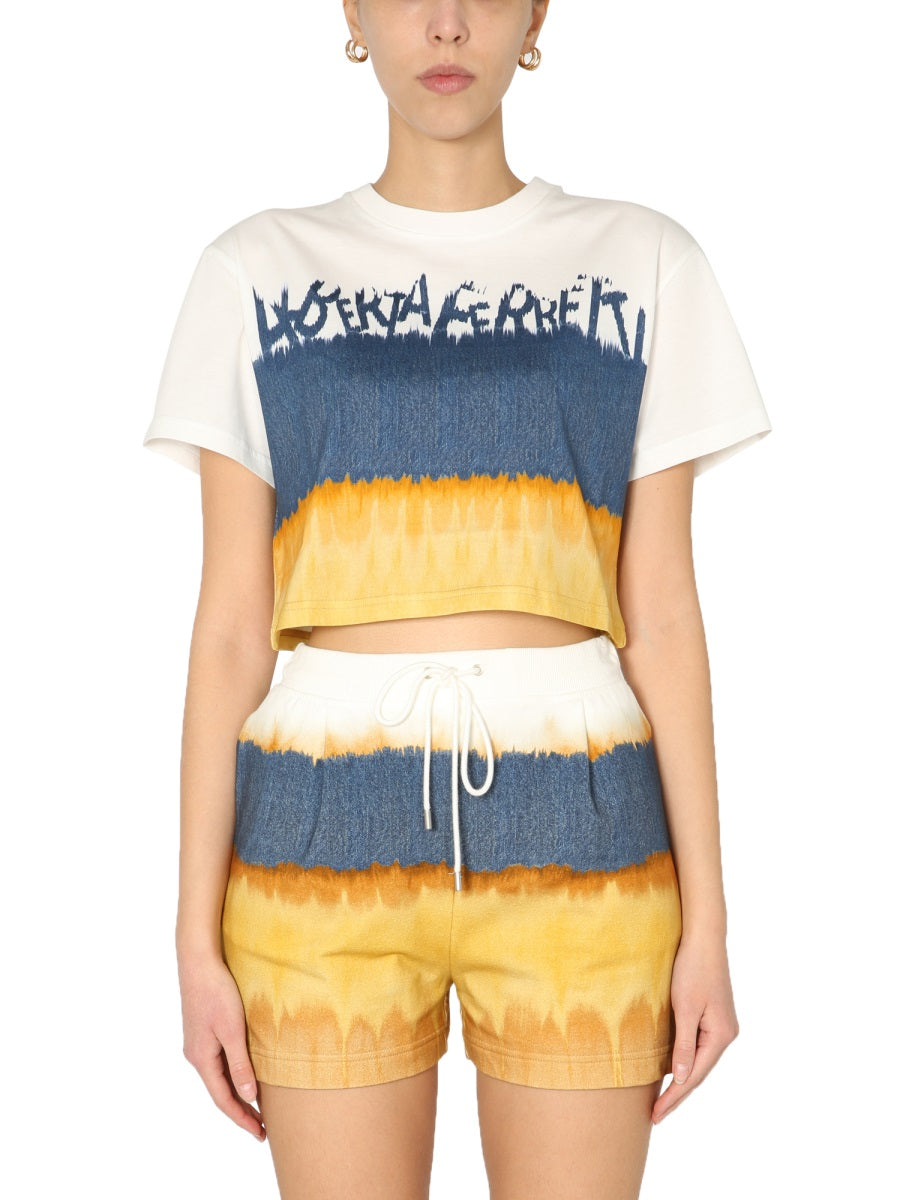 ALBERTA FERRETI Cropped Printed T-Shirt