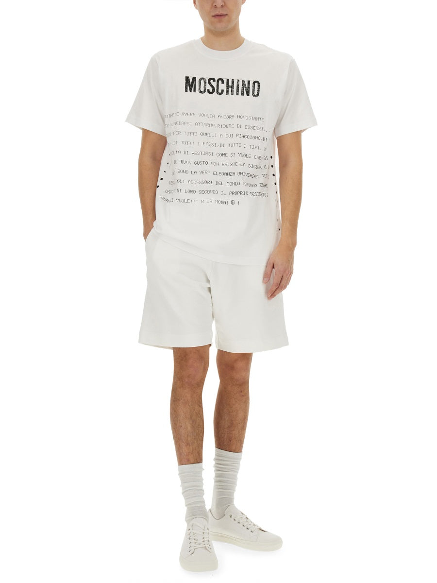 MOSCHINO Message Print Regular Fit T-Shirt - Size L