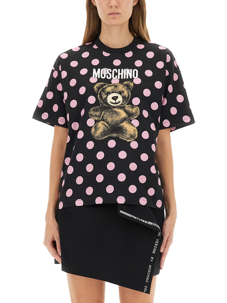 MOSCHINO Polka Dot Teddy T-Shirt - Size S