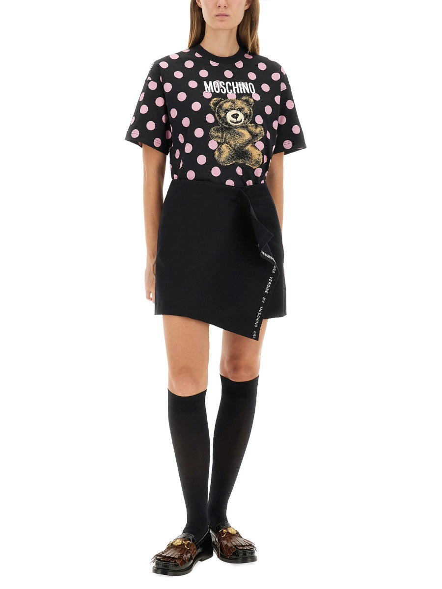 MOSCHINO Polka Dot Teddy T-Shirt - Size S
