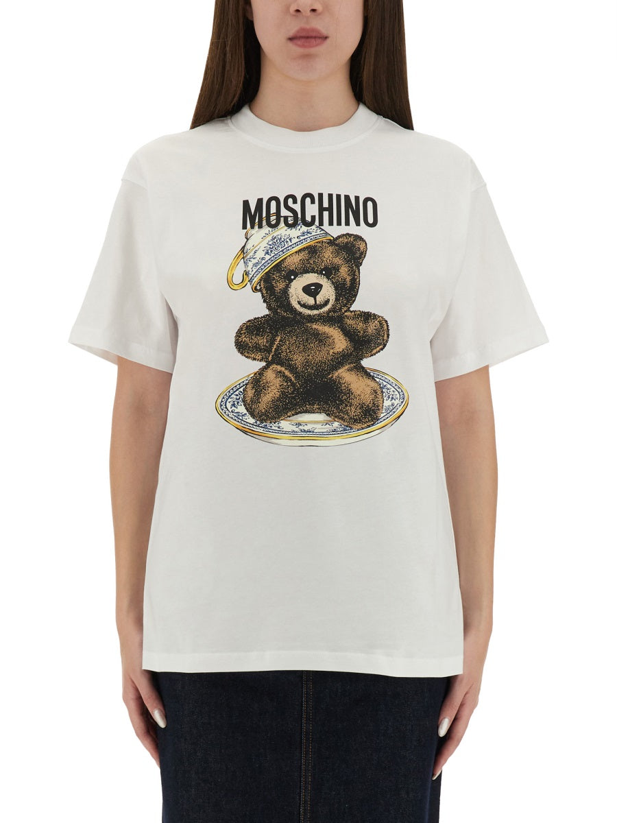 MOSCHINO Regular Fit Teddy Print T-Shirt - Size S