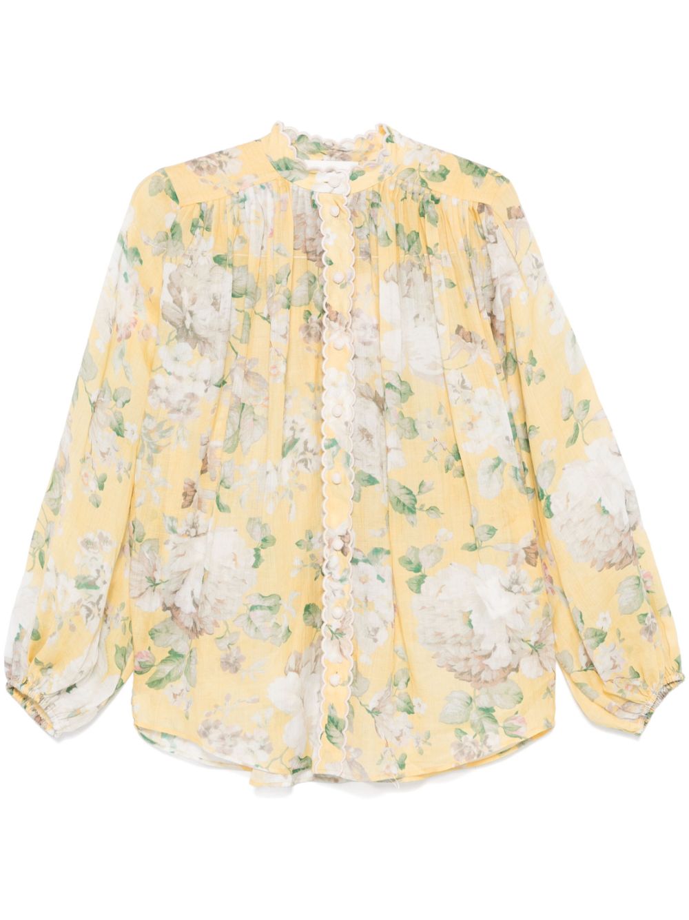 ZIMMERMANN Floral Print Blouse with Scalloped Edges for Women