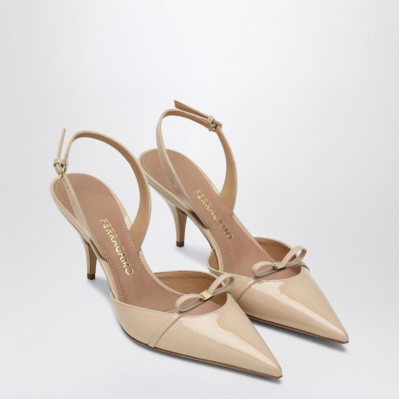 Ferragamo Powdery Slingback Pumps with Mini Bow