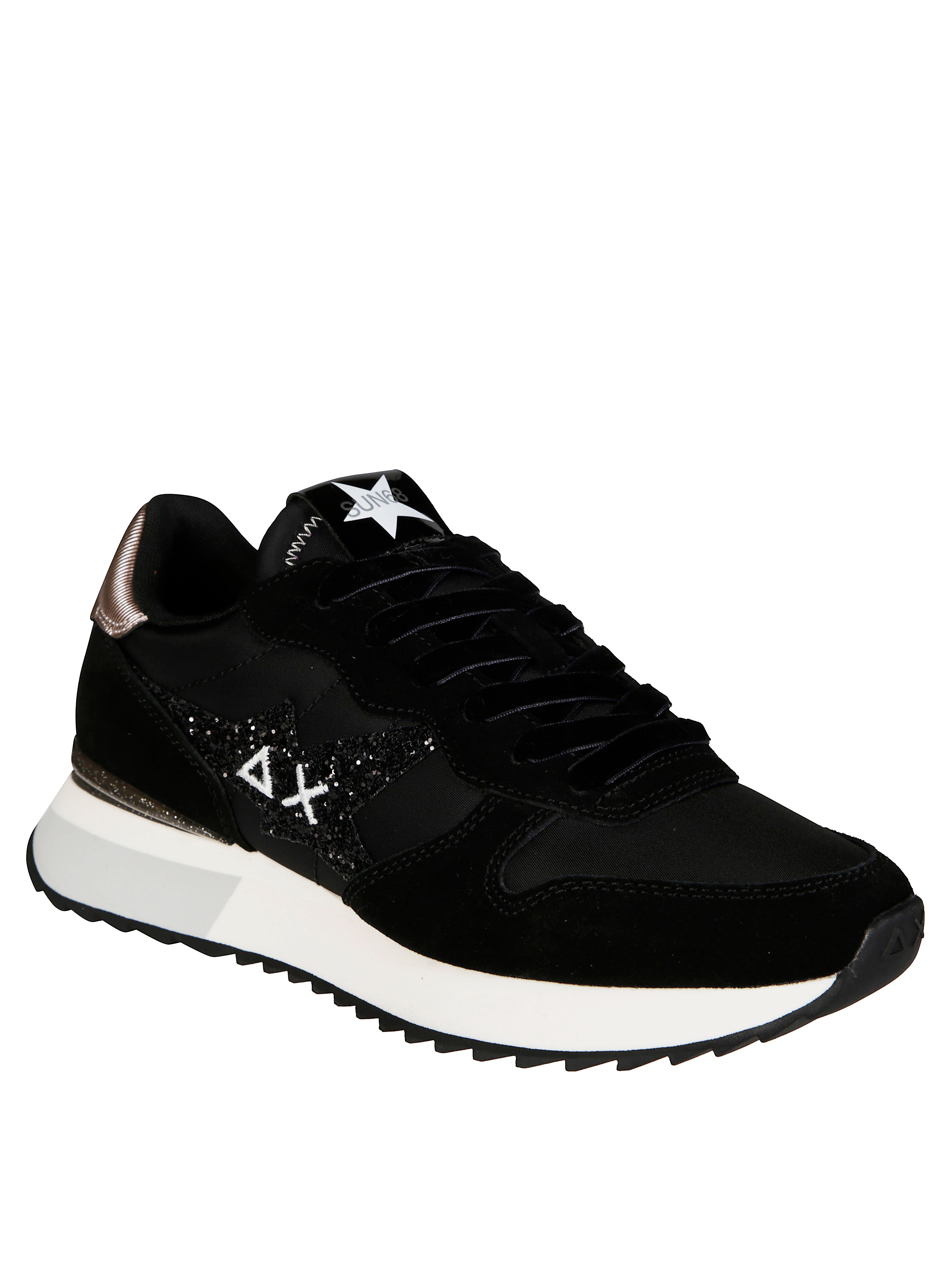 SUN 68 Stargirl Glitter Logo Sneakers