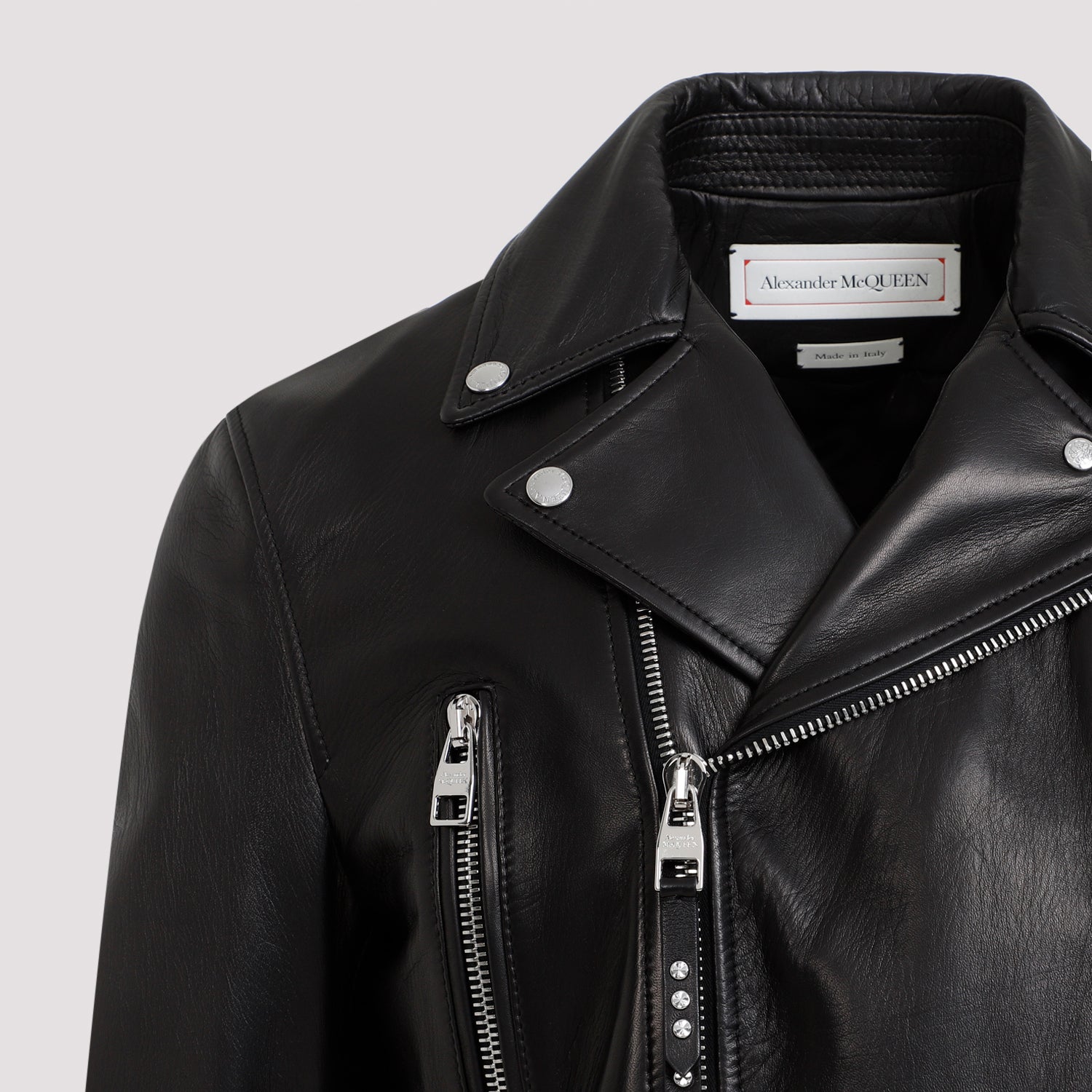 ALEXANDER MCQUEEN Men's Leather Biker Jacket