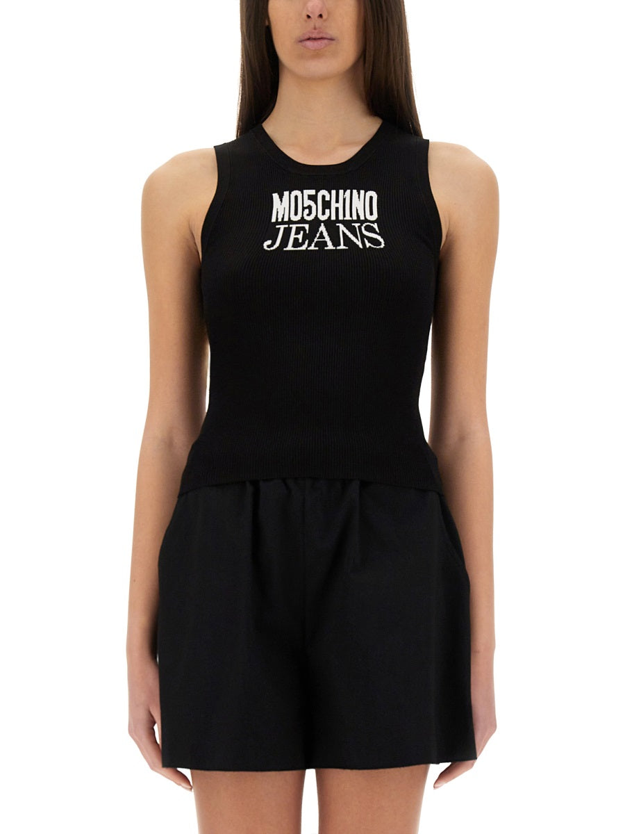MOSCHINO JEANS Slim Fit Logo Top for Women - Size S