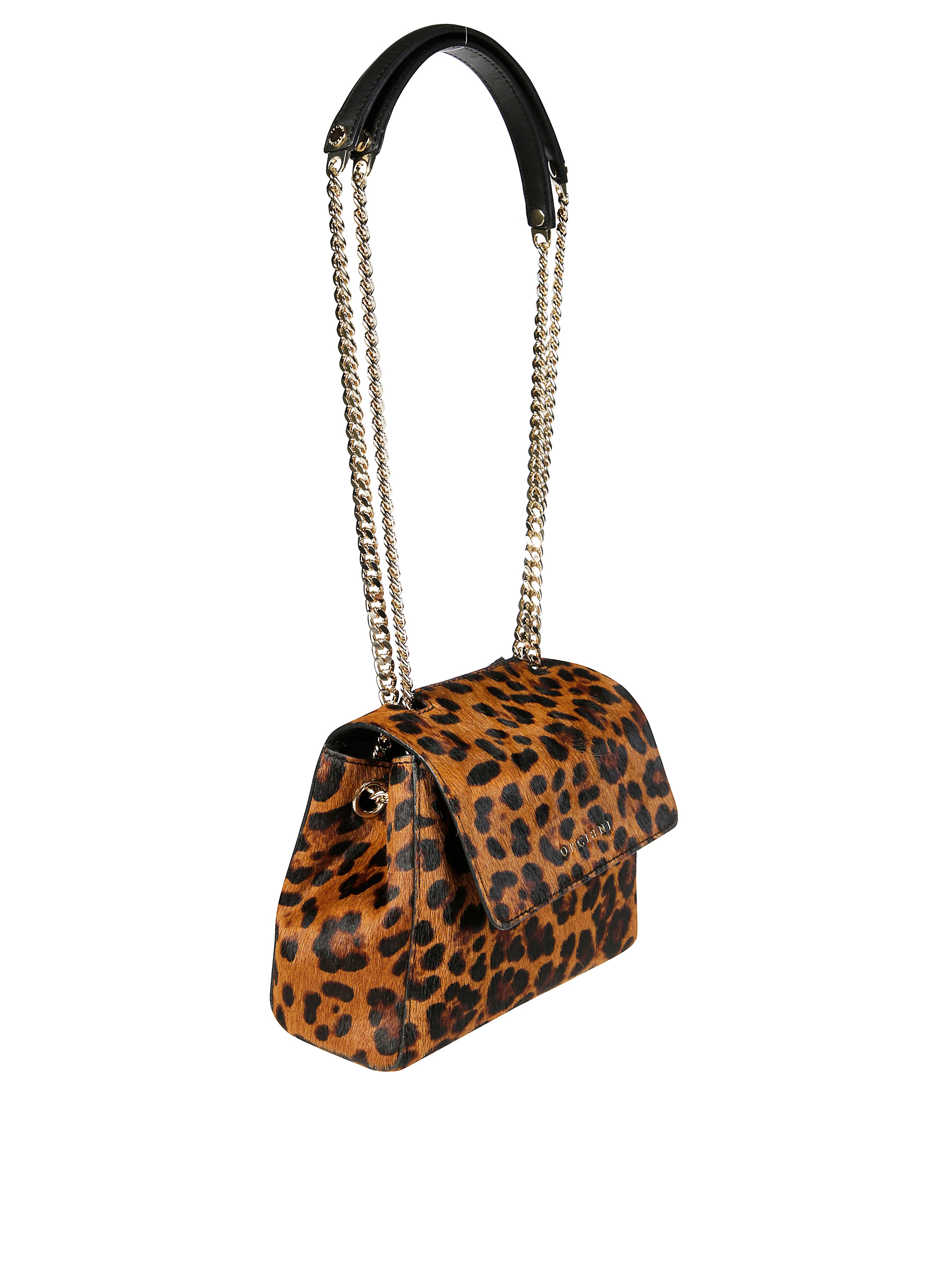 ORCIANI Mini Crossbody Bag with Leopard Chain