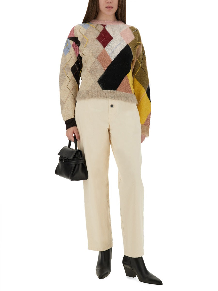 MOSCHINO COUTURE Diamond Pattern Mesh Knit Top - Size 40 IT