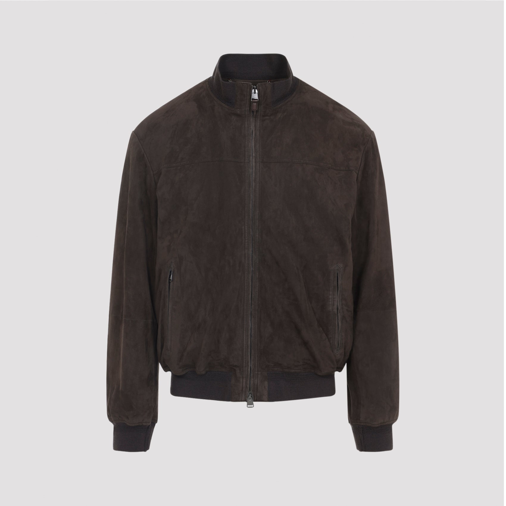 CANALI Men's Leather Down Bomber Jacket