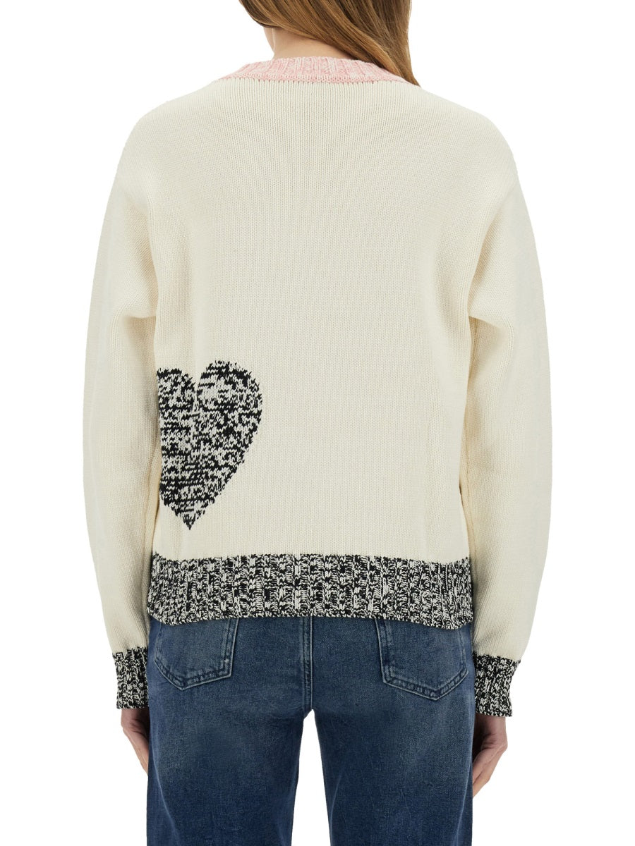 MOSCHINO JEANS Mesh Inlay Pattern Sweater - Size S