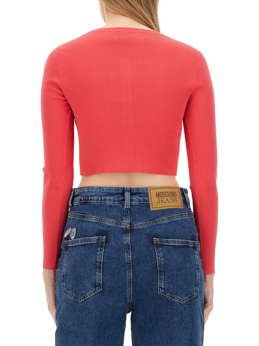 MOSCHINO JEANS Slim Fit Cropped Cardigan