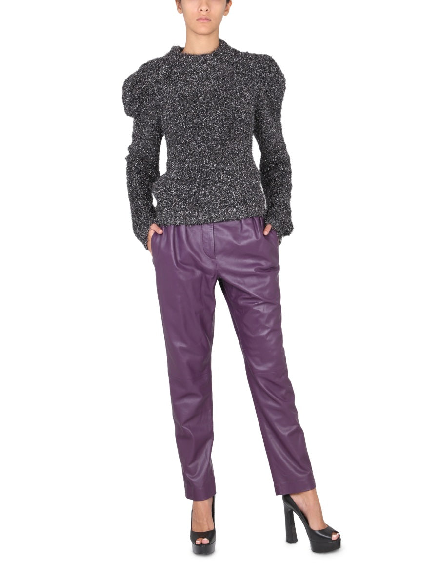 ALBERTA FERRETI Lurex Padded Shoulder T-Shirt