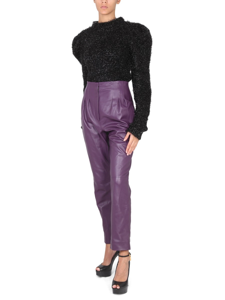 ALBERTA FERRETI Lurex Padded Shoulder T-Shirt