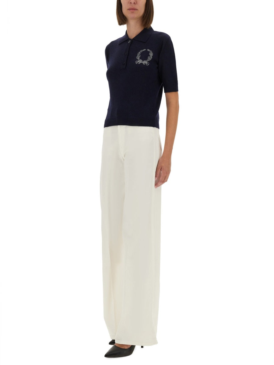 MOSCHINO COUTURE Couture Polo Shirt with Logo - Size 40 IT