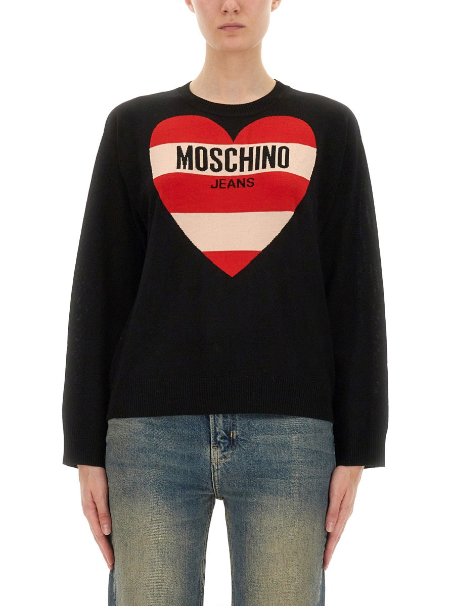 MOSCHINO JEANS Mesh Inlay Pattern Sweater - Women's Size S