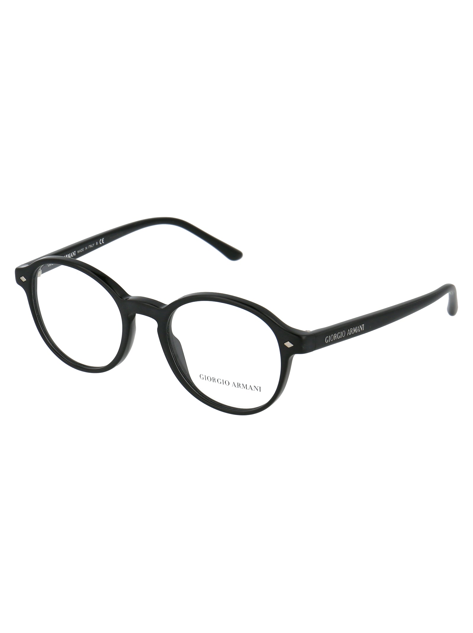 GIORGIO ARMANI Matte Black/Shiny Acetate Optical Glasses for Men