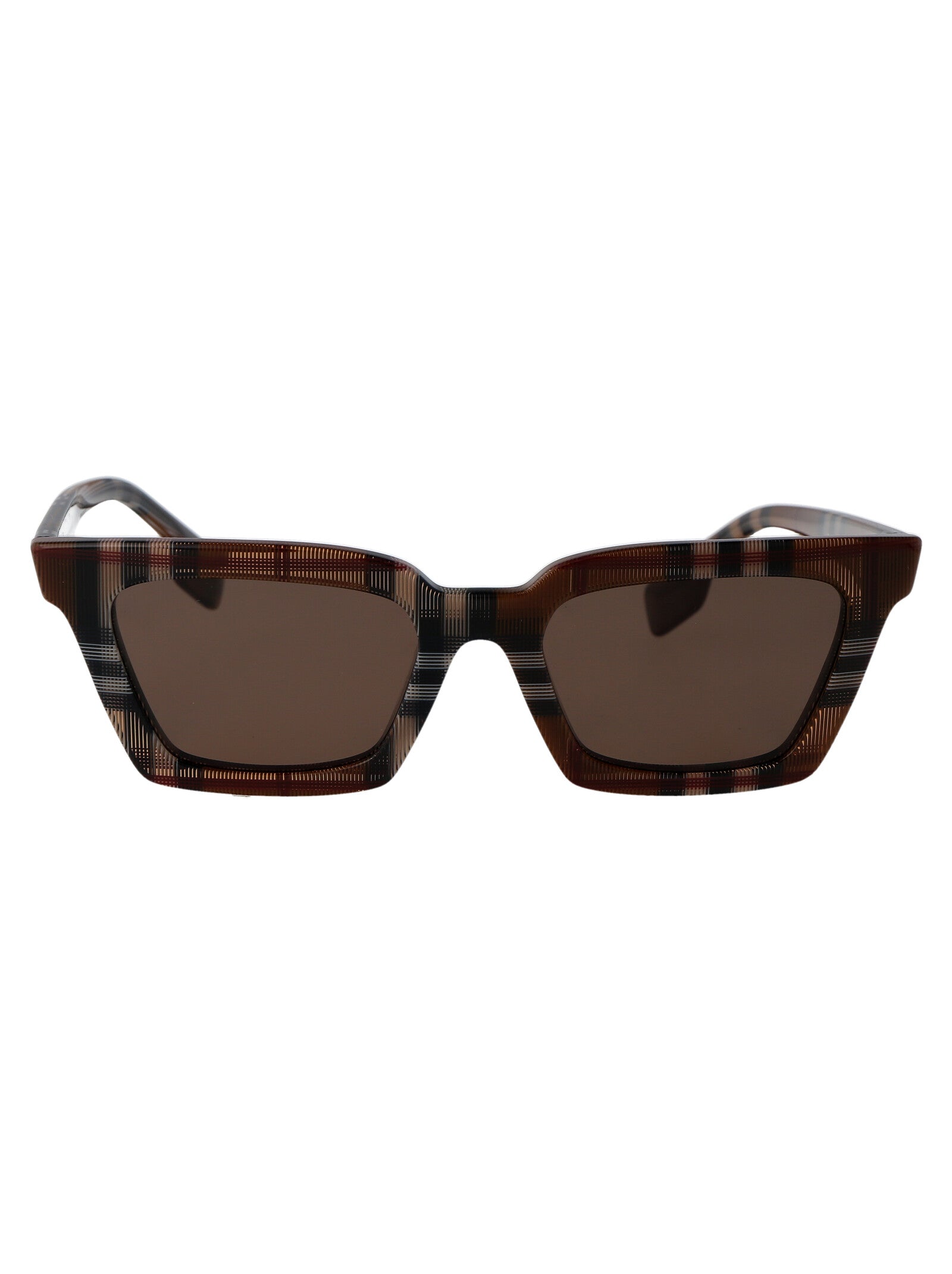 BURBERRY Check Brown Acetate Sunglasses for Women