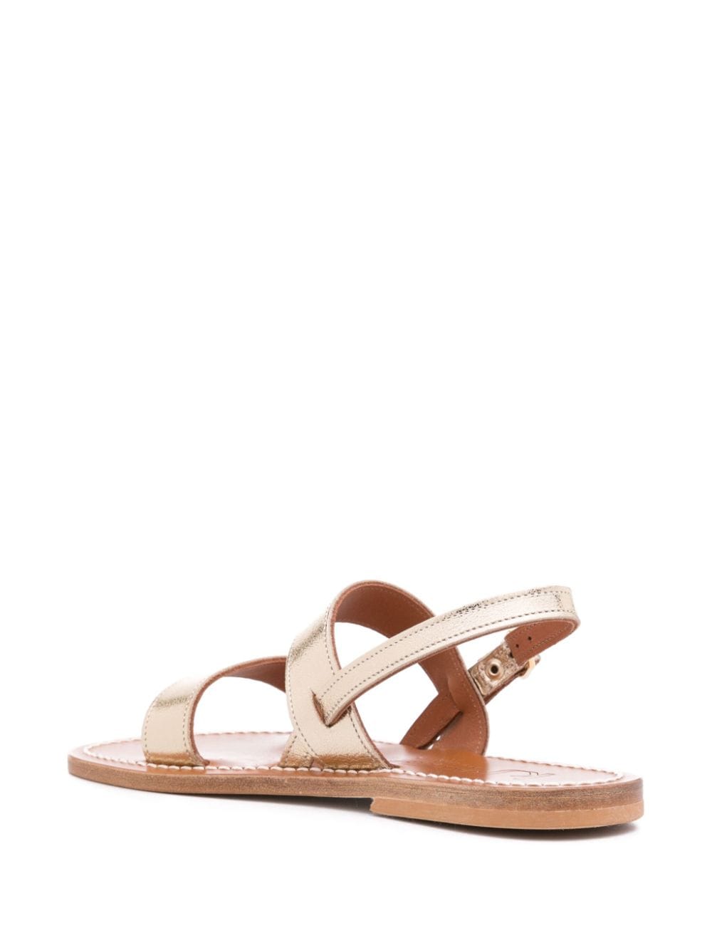 KJACQUES Double-Strap Slingback Leather Sandals for Women