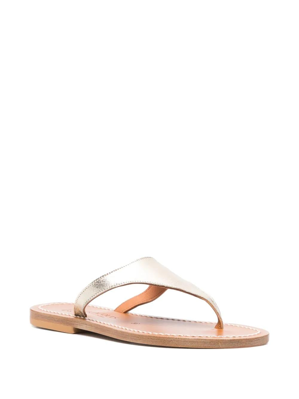 KJACQUES Leather Thong Strap Sandals