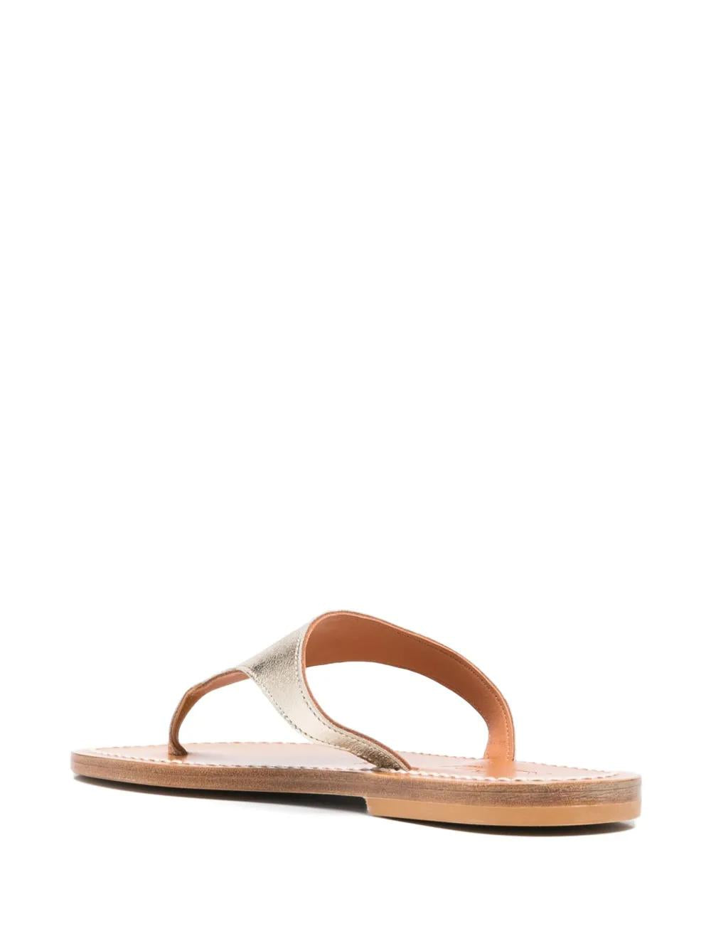 KJACQUES Leather Thong Strap Sandals