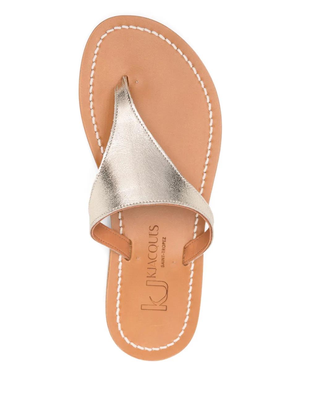 KJACQUES Leather Thong Strap Sandals