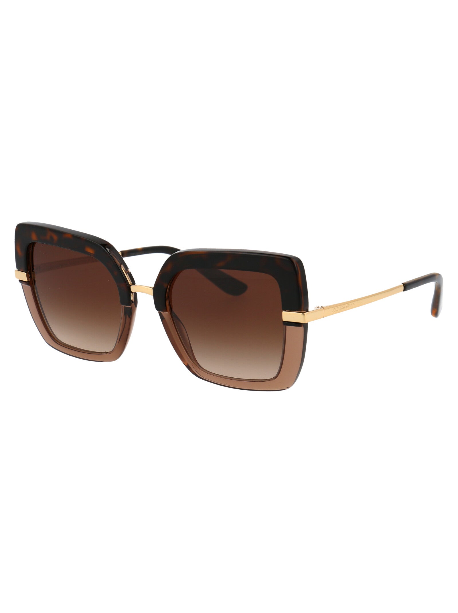 DOLCE & GABBANA Stylish Havana-Inspired Transparent Acetate Sunglasses for Women